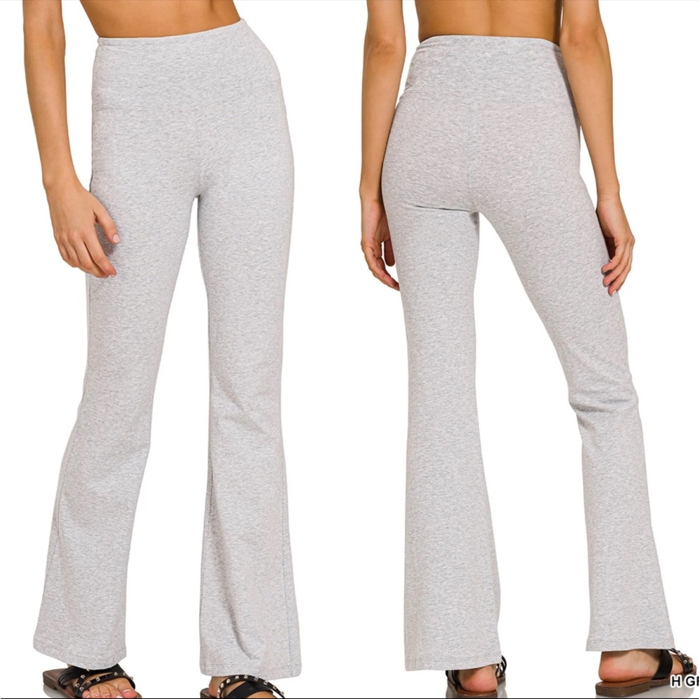 Zenana Outfitters Light Gray Boot Cut Knit Pants